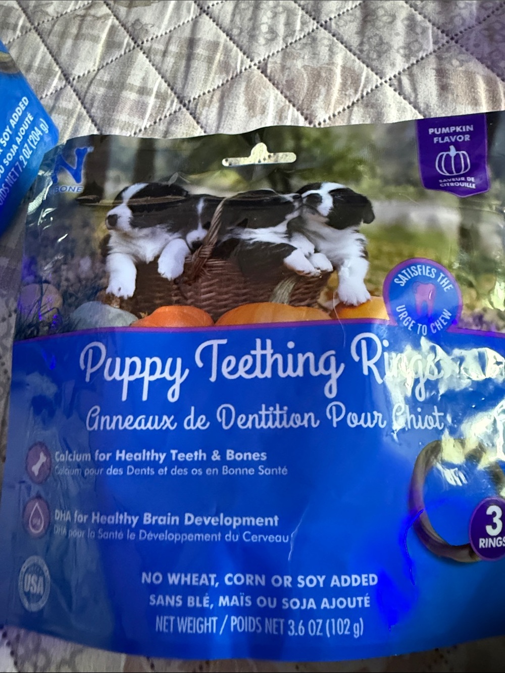 Puppy Teething Rings - Blue Packaging 24 Count Pumpkin and Peanut butter 6 bags - Picture 5 of 10